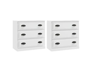 Buffets 2 pcs - bahut - meuble de rangement blanc bois d'ingénierie