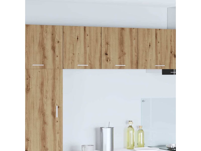 Meuble de rangement cuisine, armoire suspendue chêne artisan et blanc 40x31x40cm - Conforama B