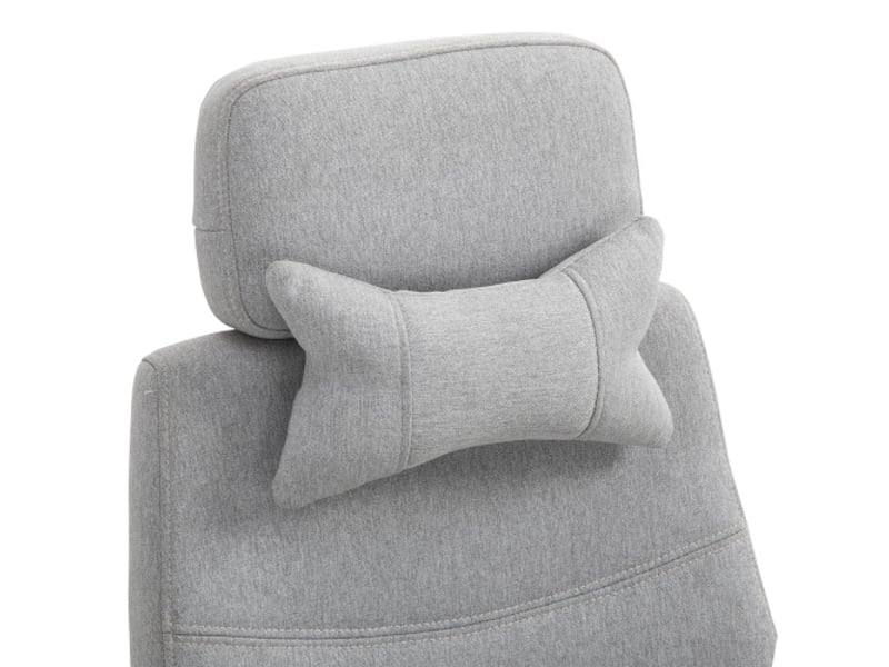  Chaise de bureau gaming ergonomique, polyester et mousse, à roulettes, 62x68x117-127 cm  - Conforama E