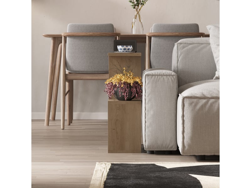  Table basse table de salon en panneau mélaminé naturel 60 x 60 x 20 cm charge 20 kg  - Conforama B