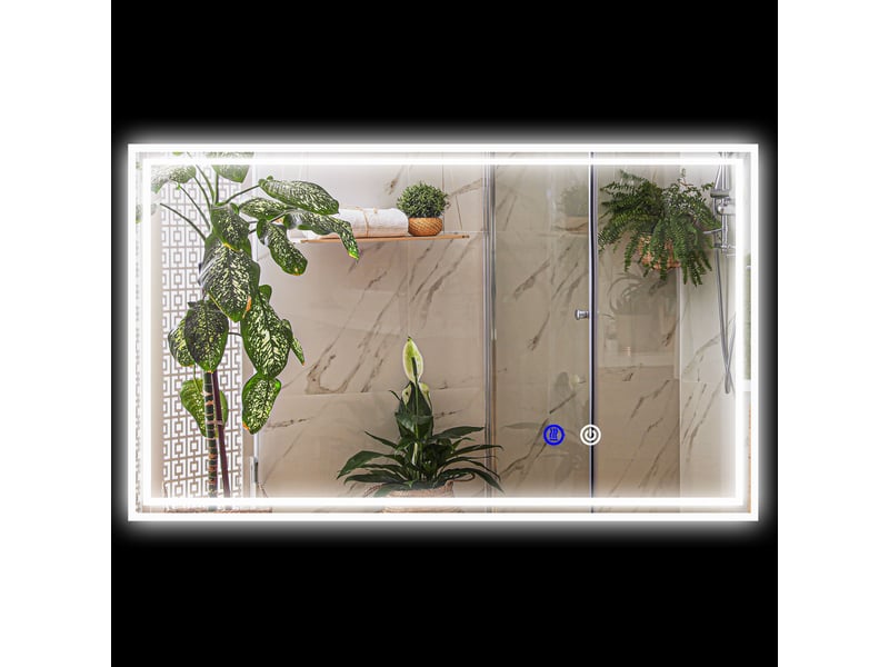  Miroir de salle de bain rectangulaire mural lumineux led horizontal ou vertical, 100 x 60 cm  - Conforama B