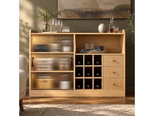 Buffet 2 porte(s) 3 tiroir(s) <strong>HAUSS SPOLE</strong> <strong></strong> - 120 cm coloris naturel