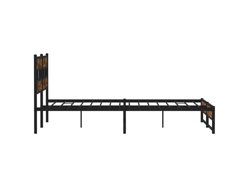  Lit double- lit adulte -  cadre de lit en métal sans matelas chêne fumé 180x200 cm  - Conforama D