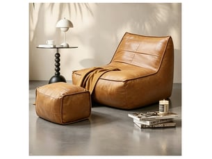 Fauteuil fixe <strong>DESMIU</strong> <strong></strong> Simili marron