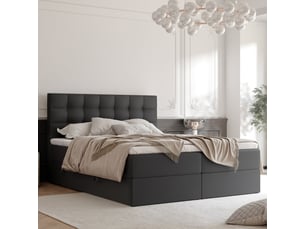 Lit coffre 160x200 cm IDOHOME GRAND coloris noir