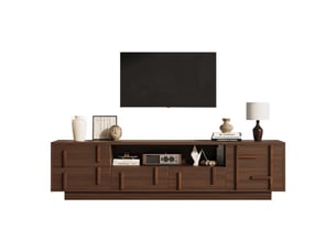 Meuble tv coloris bois foncé 180 cm <strong>LEYTN</strong>  <strong></strong>
