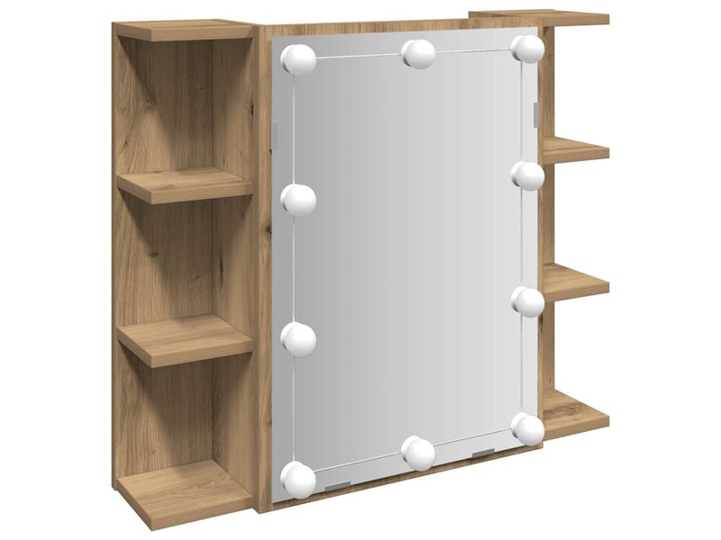  Armoire à miroir avec led chêne artisanal 70x16.5x60 cm  - Conforama A