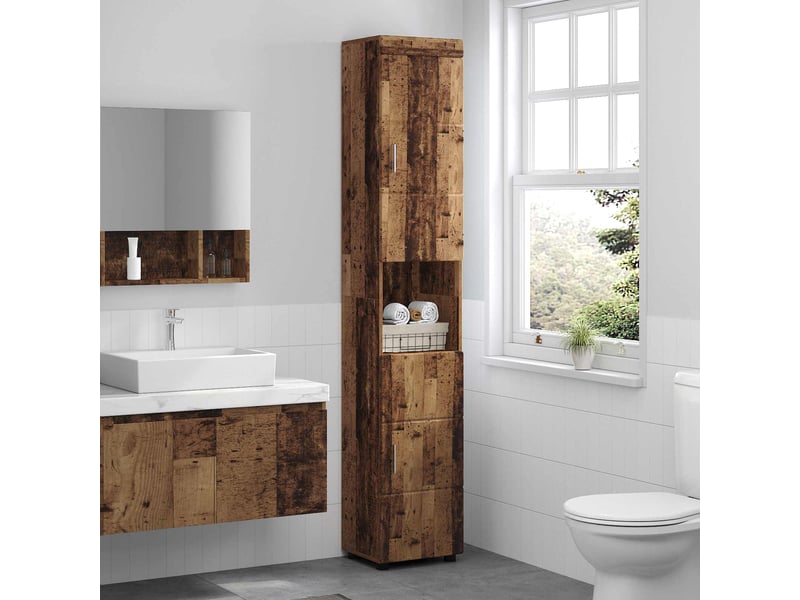 Ensemble d'armoire de salle de bain tulum bois ancien cf62974 - Conforama D