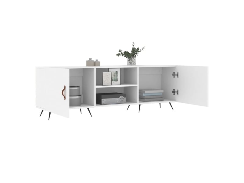  Meuble tv - banc tv - meuble de rangement blanc 150x30x50 cm bois d'ingénierie  - Conforama D