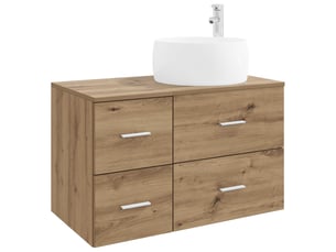Ensemble de mobilier de salle de bain 2 pc chêne artisanal cf64059