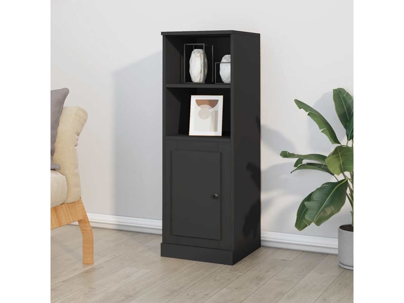  Buffet haut - bahut - meuble de rangement noir 36x35,5x103,5 cm bois d'ingénierie  - Conforama B