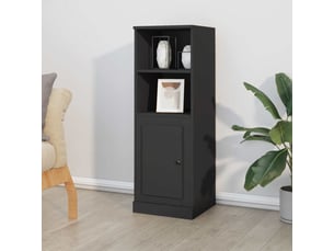 Buffet haut - bahut - meuble de rangement noir 36x35,5x103,5 cm bois d'ingénierie