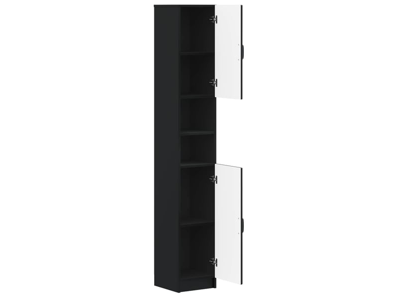  Colonne de salle de bain avec étagère ouverte utrecht noir  - Conforama C