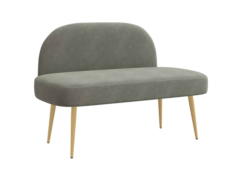 Banc rembourré, banc de lit avec dossier gris clair 110x60x76 cm shl73025 - Conforama A
