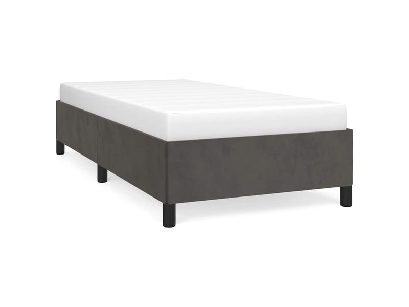  Lit simple- lit adulte -  cadre de lit sans matelas gris foncé 100x200 cm velours  - Conforama A