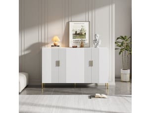 Buffet 4 porte(s) 0 tiroir(s) <strong>DESMIU</strong> <strong></strong> - 160 cm coloris blanc