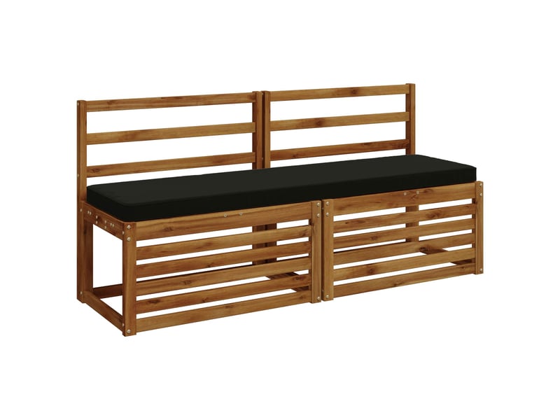  Lot de 2 coussins de banc, coussins d'assise vught 100 % polyester noir cf58020  - Conforama C