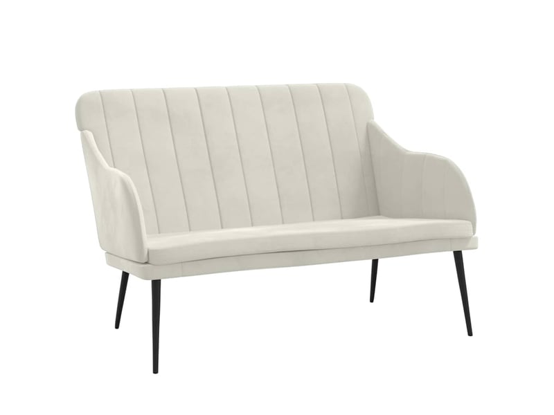  Banc chambre, banc de lit crème 110x76x80 cm velours  - Conforama A