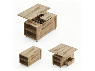 Table basse rectangulaire coloris bois clair <strong>TCQPZ</strong> <strong></strong> - 50.5 cmx100 cm
