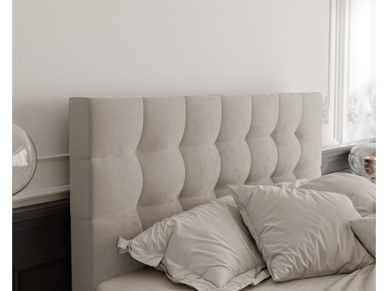  Lit adulte grand - 180x200 cm - matelas ressorts + surmatelas - coffre de rangement - velours dense hydrofuge crème GRAND - Conforama D