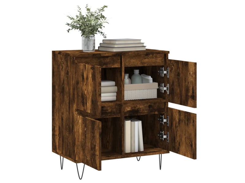  Buffet - bahut - meuble de rangement chêne fumé 60x35x70 cm bois d'ingénierie  - Conforama D