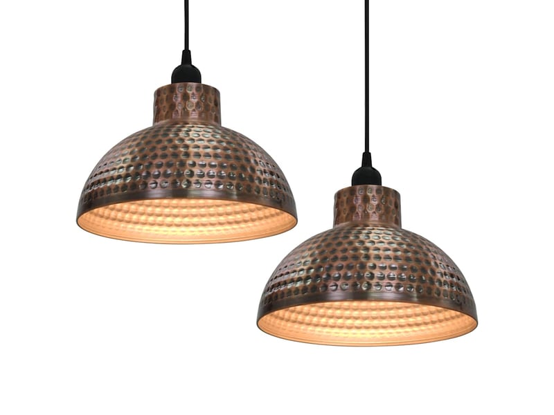  Plafonnier 2 pcs semi-sphérique couleur cuivre  - Conforama A