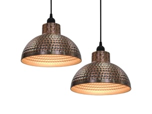 Plafonnier 2 pcs semi-sphérique couleur cuivre