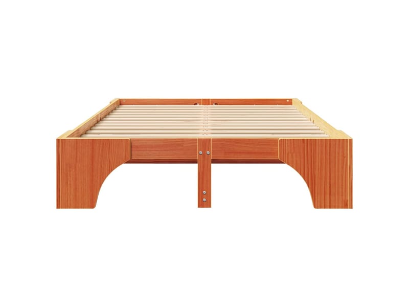 Lit double- lit adulte - cadre de lit brun 120 x 200 cm pin massif - Conforama D