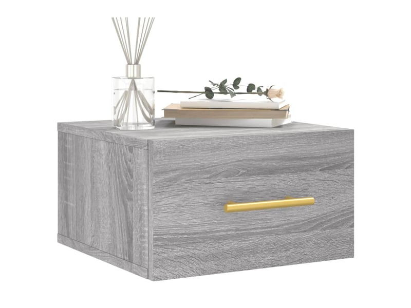  Table de chevet - cabinet de chevet - table de nuit murale sonoma gris 35x35x20 cm  - Conforama B