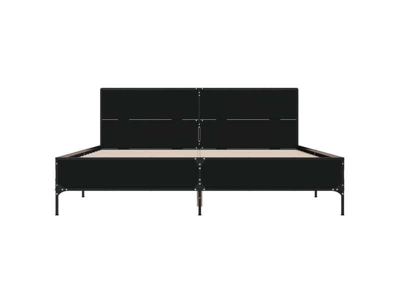  Lit double- lit adulte -  cadre de lit sans matelas noir 140x200 cm  - Conforama C