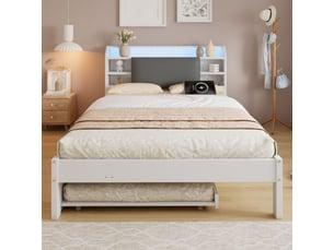 Lit banquette 120x200 cm <strong></strong>  <strong></strong> coloris blanc