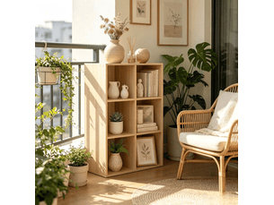 Bibliotheque coloris bois clair 6 étagère(s) <strong>MIVRAY </strong> <strong></strong> - 29 cm x 89 cm