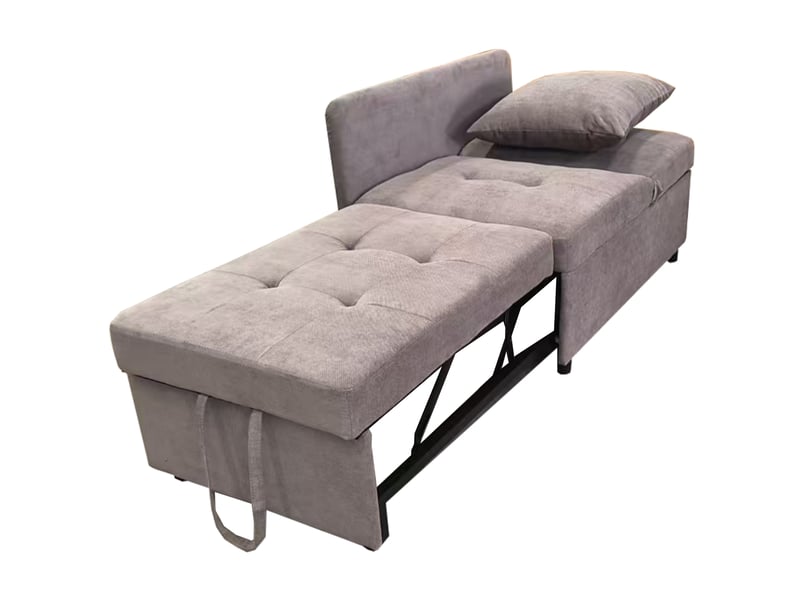  Canapé-lit convertible modenvie 3 en 1 gris en tissu de lin dossier réglable 5 positions 177 x 68 x 65 cm  - Conforama A