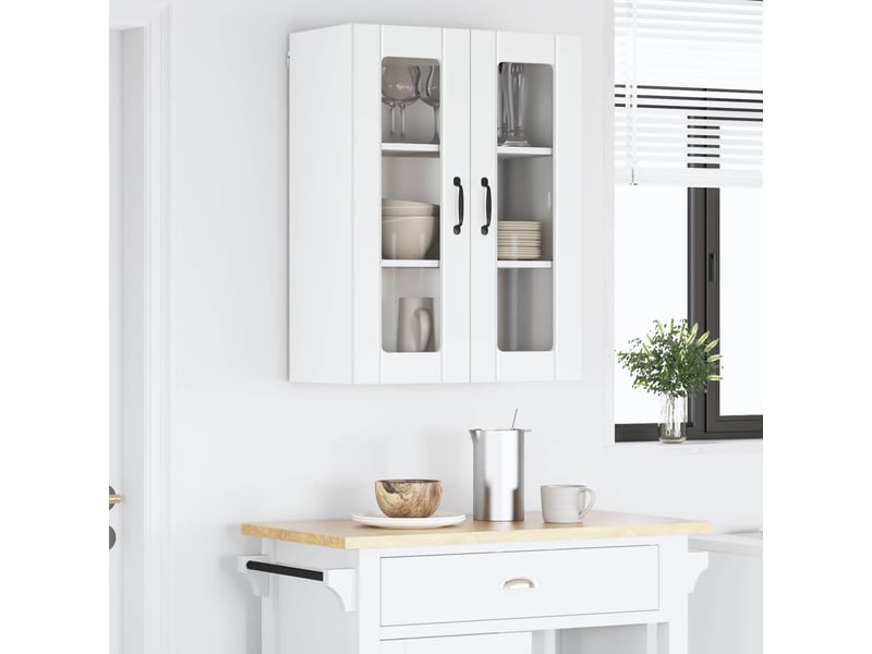  Meuble mural de cuisine, cabinet en verre mural blanc 60x31x80cm shl4864  - Conforama D