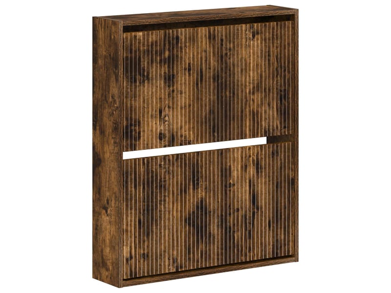  Meuble à chaussures mural, armoire à chaussures arnhem 71x17x86 cm chêne fumé  - Conforama A