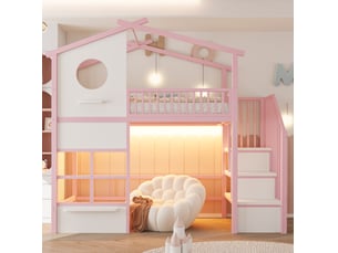 Lit mezzanine 90x200 cm REDOM coloris bicolore