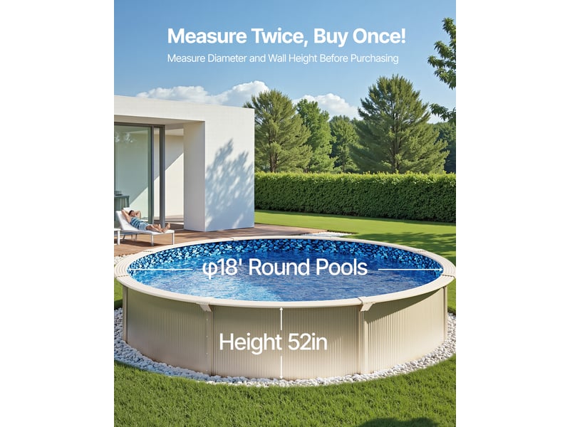 Vevor revêtement de piscine ronde doublure durable style unibead 549x120 cm - Conforama C