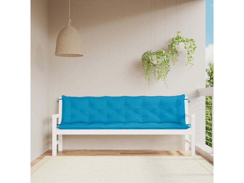 Lot de 2 coussins de banc de jardin, coussins d'assise bleu clair tissu oxford cf58640  - Conforama B