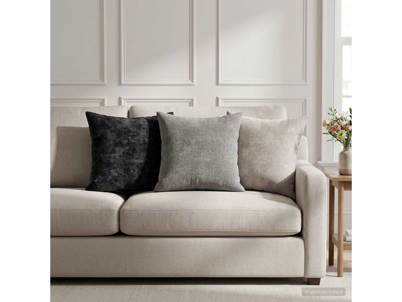  Lot de 2 housses de coussin heerlen anthracite 35 x 35 cm cf49046  - Conforama B