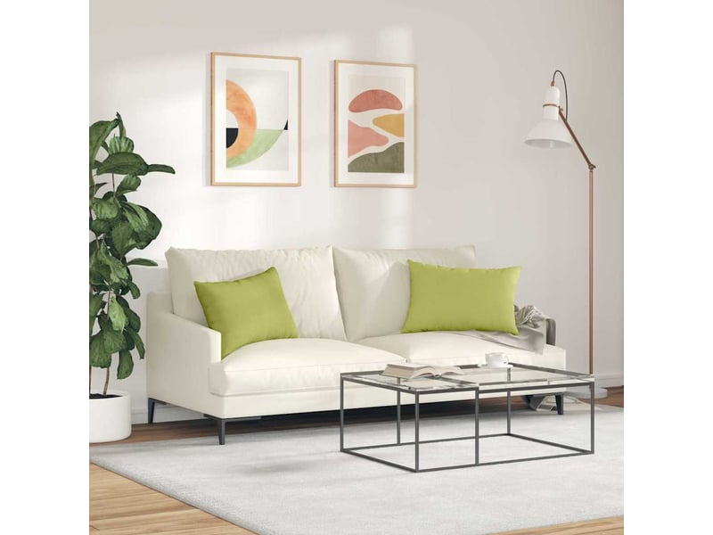 Lot de 2 coussins de canapé, coussins décoratifs tissu vert clair 60 x 40 cm cf58977  - Conforama D