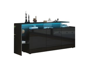 Buffet 2 porte(s) 4 tiroir(s) LPOSPI - 160 cm coloris noir