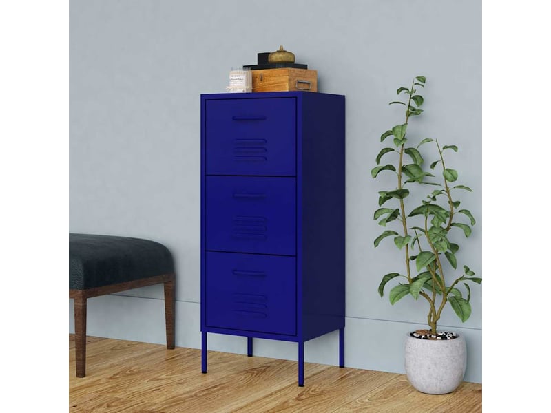  Armoire de rangement, rangement bureau bleu marine 42,5x35x101,5 cm acier shl2452  - Conforama B