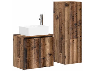 Ensemble de mobilier de salle de bain 2 pcs bois ancien shl35