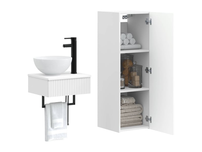  Ensemble de mobilier de salle de bain 2 pcs blanc shl9386  - Conforama C