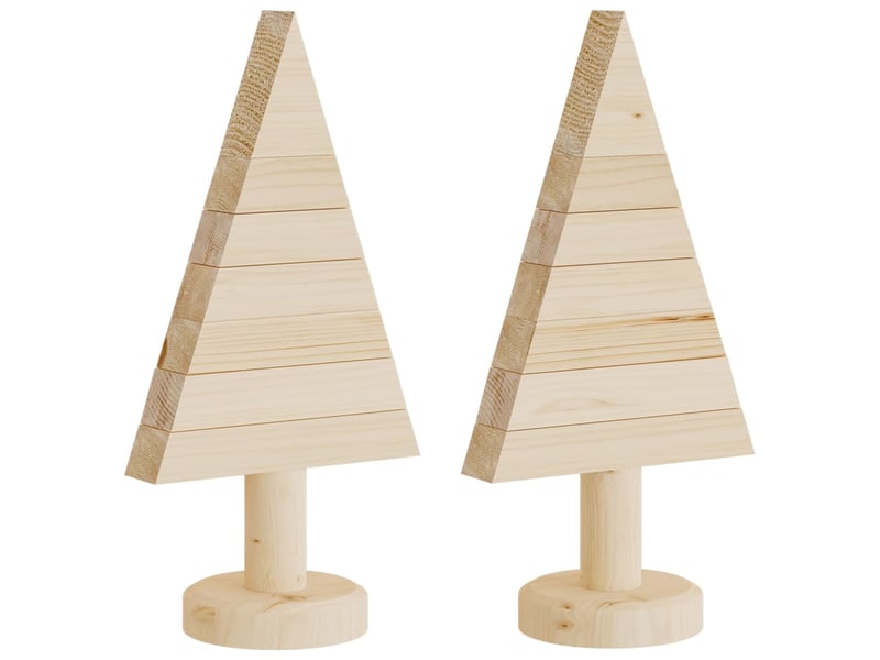  Arbres de noël 2 pcs en bois pour décoration 30 cm pin massif  - Conforama A