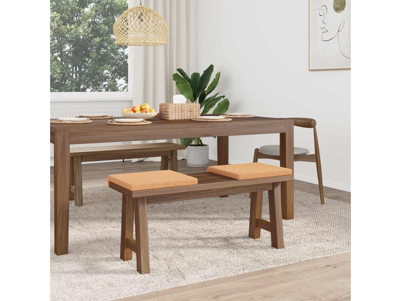 Lot de 2 coussins de banc, coussins d'assise, coussins pour chaisecanapé tissu sherpa beige profondeur 35 cm cf52513 - Conforama C