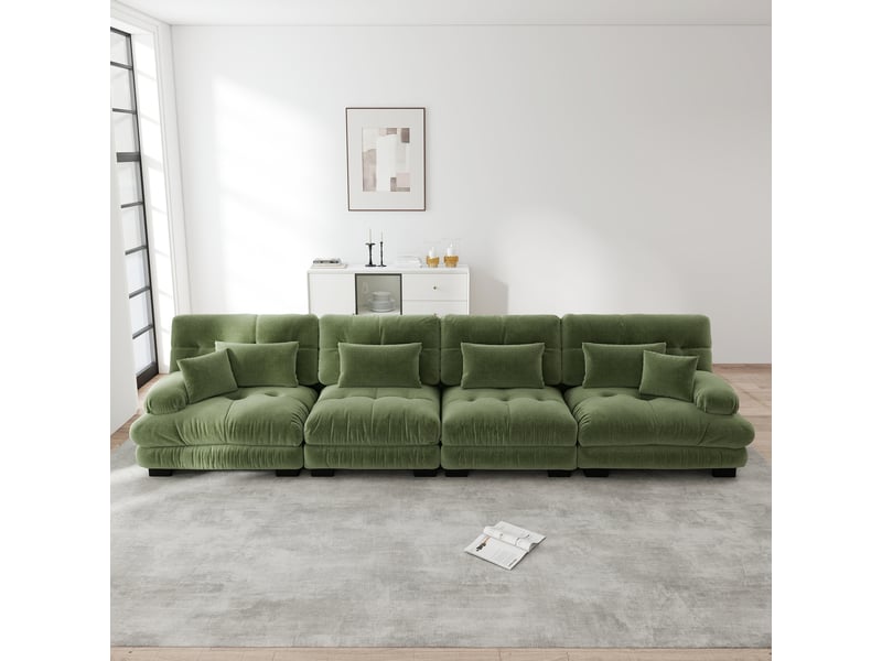  Canapé d'angle, canapé convertible – en chenille, 4 places, assise profonde  - Conforama C