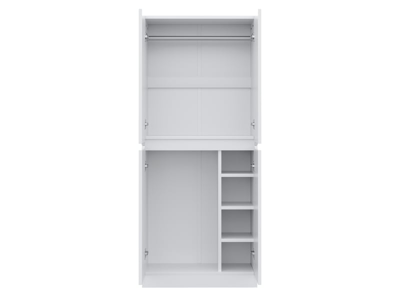  Armoire chambre 70x40x170 cm - penderie 2 portes, compartiments de rangement, espace de stockage, blanc  - Conforama W