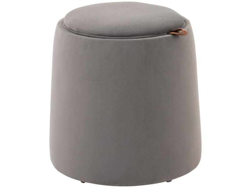  Tabouret ottoman 2 en 1, repose-pieds rond avec espace de rangement, couvercle amovible aspect velours gris foncé 838-270V00CG - Conforama B
