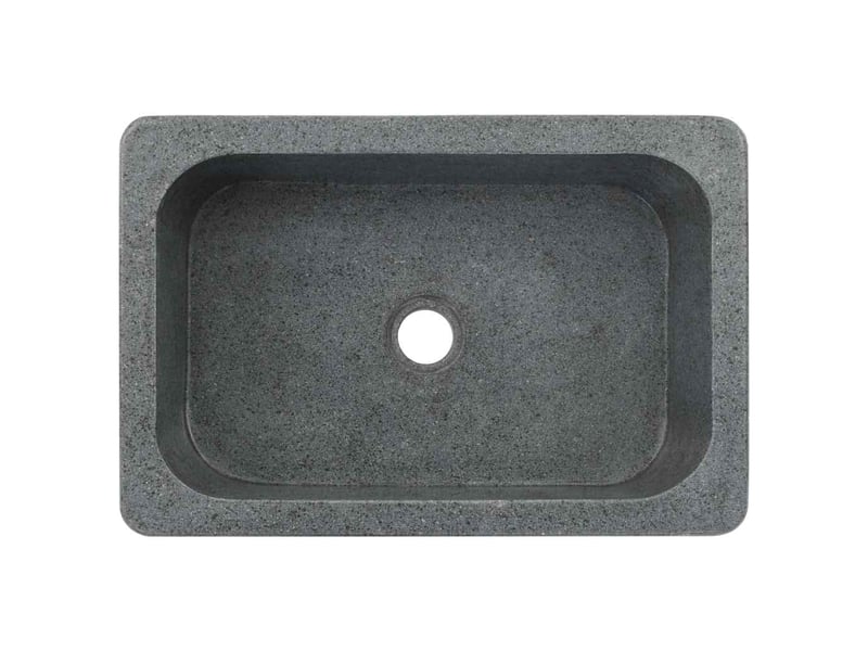  Lavabo de bain, vasque à poser 45 x 30 x 15 cm pierre de rivière noir cf65628  - Conforama E